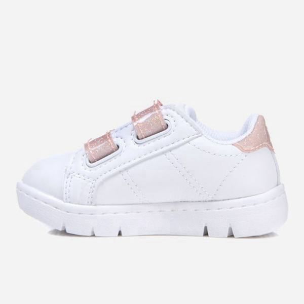 Estilo De Vida Calzado Fila Niñas Blancas / Rosas - Court Flex Vc Kd - España 450621LZI